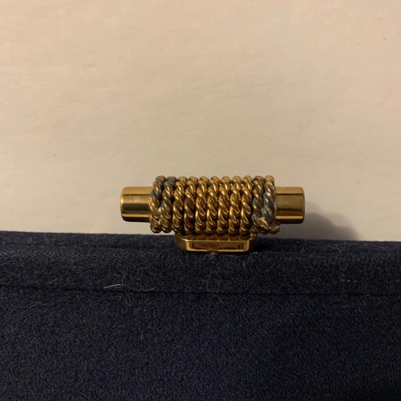 MALAMA Vintage 1940's Felted Wool Handbag/Purse Dark Midnight Blue - Picture 4 of 11